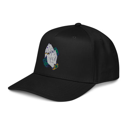 StarSeeder Pray For Me embroidered 5-panel mid-profile hat in Black