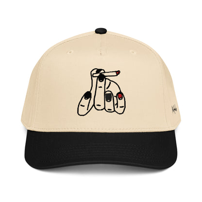 StarSeeder Jay? embroidered 5-panel mid-profile hat in Black/Natural