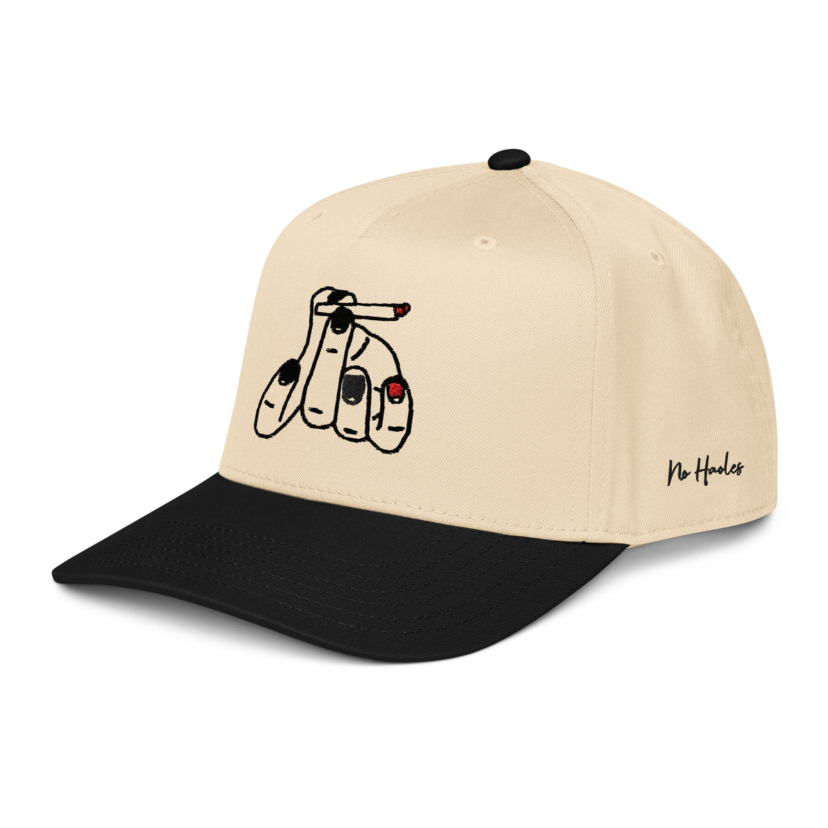 StarSeeder Jay? embroidered 5-panel mid-profile hat in Black/Natural