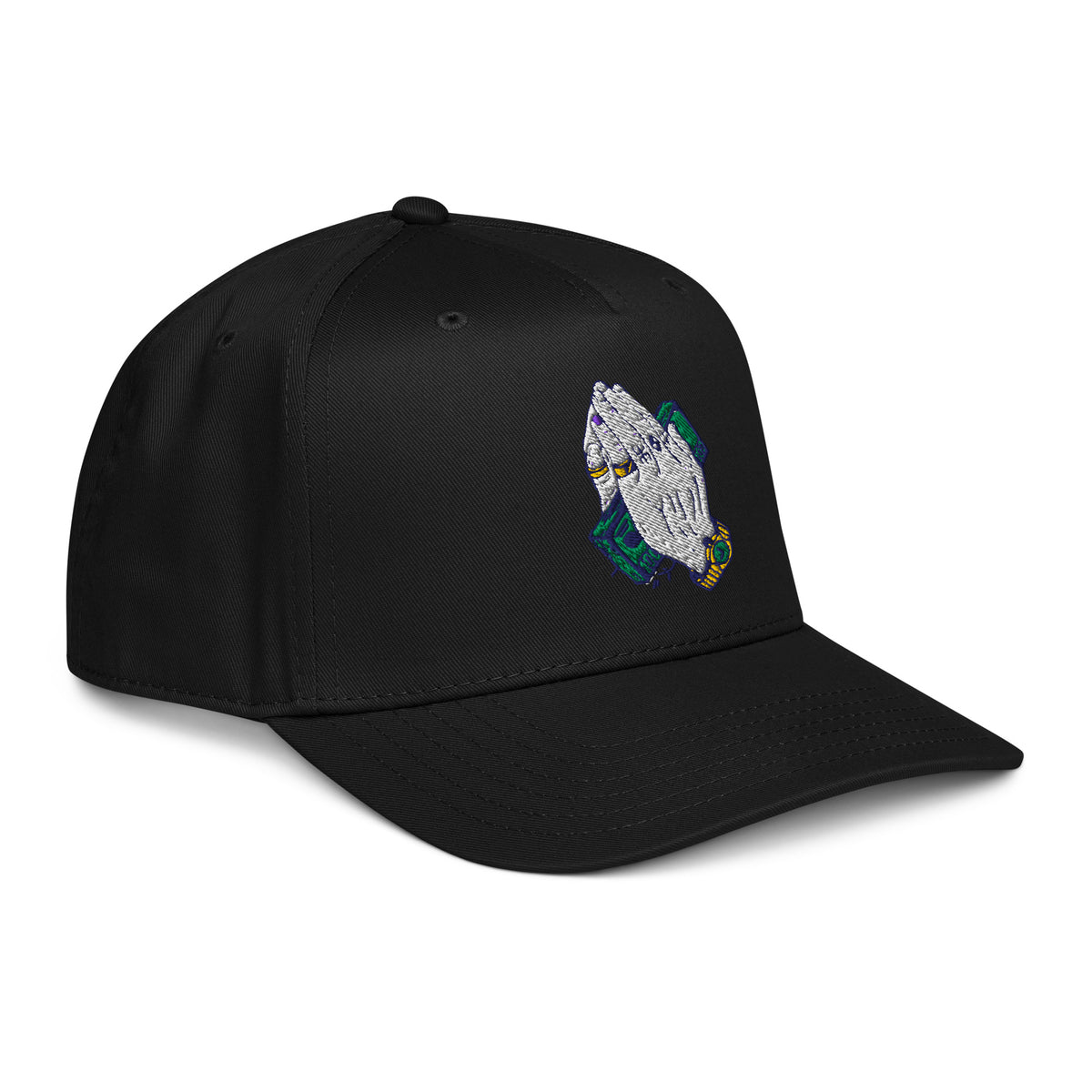 StarSeeder Pray For Me embroidered 5-panel mid-profile hat in Black