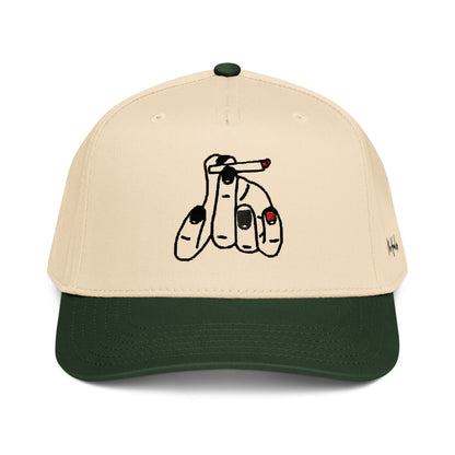 StarSeeder Jay? embroidered 5-panel mid-profile hat in Dark Green/Natural