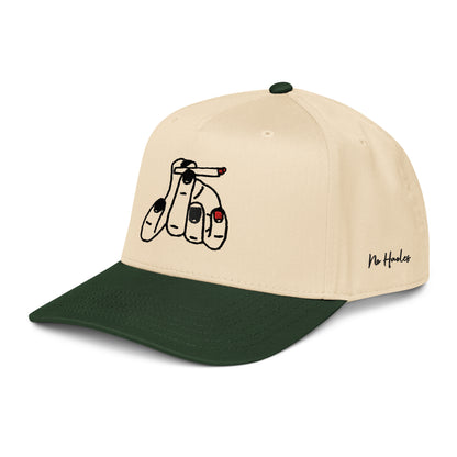 StarSeeder Jay? embroidered 5-panel mid-profile hat in Dark Green/Natural