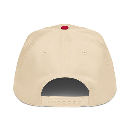 StarSeeder Jay? embroidered 5-panel mid-profile hat in Red/Natural