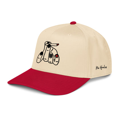 StarSeeder Jay? embroidered 5-panel mid-profile hat in Red/Natural