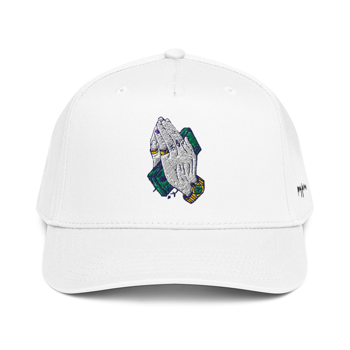 StarSeeder Pray For Me embroidered 5-panel mid-profile hat in White