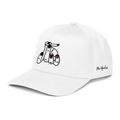 StarSeeder Jay? embroidered 5-panel mid-profile hat in White