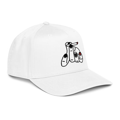 StarSeeder Jay? embroidered 5-panel mid-profile hat in White