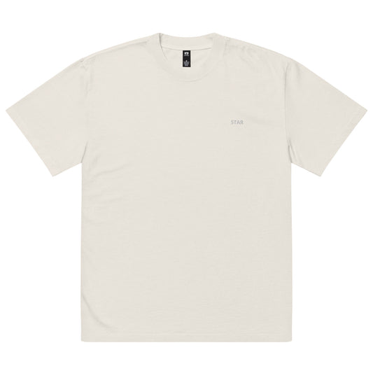 STARSEEDER ORIGINAL | STAR - Oversized faded t-shirt - White on Bone